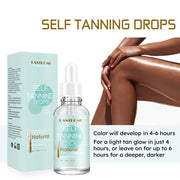 Body Tanning Drops Self-Tanning Lotion Skin Care Tanning Cream Tanner Body Bronzer Drops for Daily Skin Care 30Ml