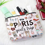 Paris Weekend Gift Bag - Vacation Theme Travel Bag with Paris Skyline Design - Perfect for Girls' Trip to France