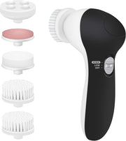 Electric Facial Kit - Waterproof Cleansing Spin Brush Set with 5 Exfoliating Brush Heads - Cleanser - Rotating Spa Massage - Gentle Exfoliation and Deep Scrub Skin Care Barbers & Aestheticians