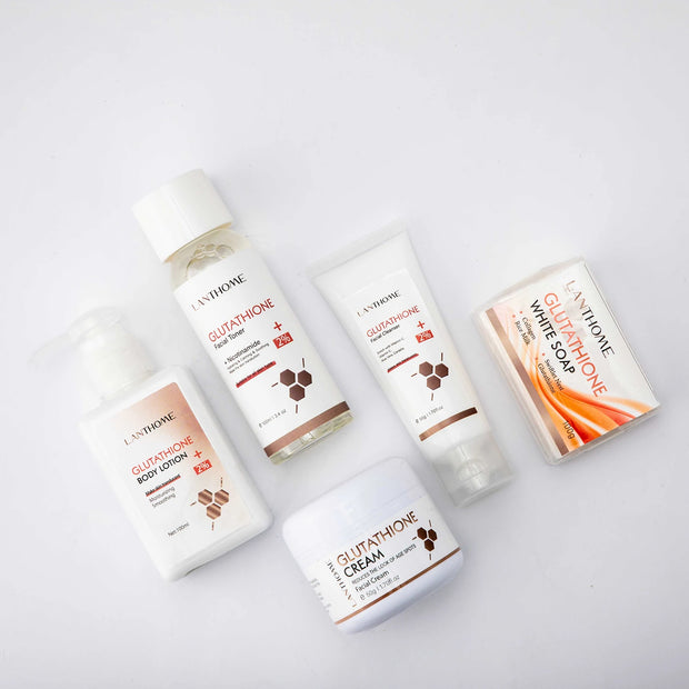 5PCS Glutathione Skin Care Sets Facial Serum Toner Soap Face Cleanser Moisturizing Firming Cream for Face Skin Care