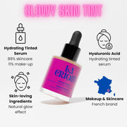 Tinted Serum - Hydrating Face Serum with Hyaluronic Acid - Skin Tint - Lightweight Foundation for Skin Glow - 99% Natural Ingredients - Vegan Makeup & Skincare - 1.0 Fl Oz – 02 Light