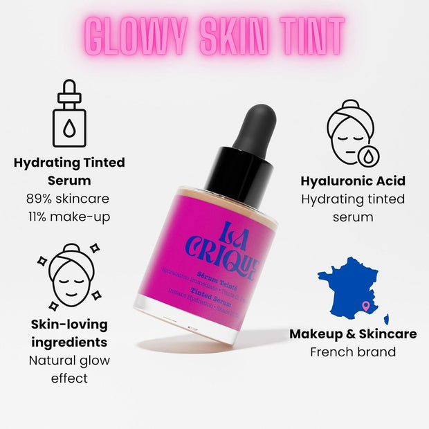 Tinted Serum - Hydrating Face Serum with Hyaluronic Acid - Skin Tint - Lightweight Foundation for Skin Glow - 99% Natural Ingredients - Vegan Makeup & Skincare - 1.0 Fl Oz – 02 Light