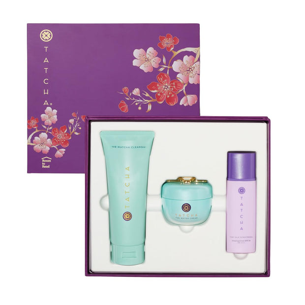 the Pure Pores Set, Matcha Cleanse, Water Cream & Silk Sunscreen with Clarifying Japanese Ingredients for Smooth, Luminous, Protected Skin ($176 Value)