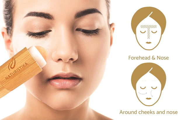 Double Head Face Roller with Rose Quartz + Volcanic Stone. Bamboo Face Roller Oil Absorbing Roller with Natural Quartz Face Eye Roller Massager. 1 Count.