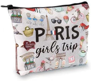 Paris Weekend Gift Bag - Vacation Theme Travel Bag with Paris Skyline Design - Perfect for Girls' Trip to France