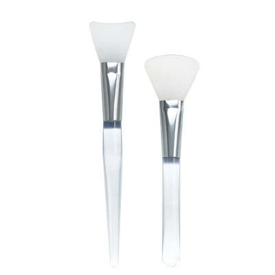 Facial Mask Brush -  Silicone Face Mask Hairless Applicator Brush (1 Curved &1 Fan (2 PCS))